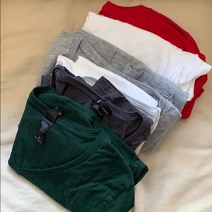 6 v neck tees / t-shirts - Hanes nano